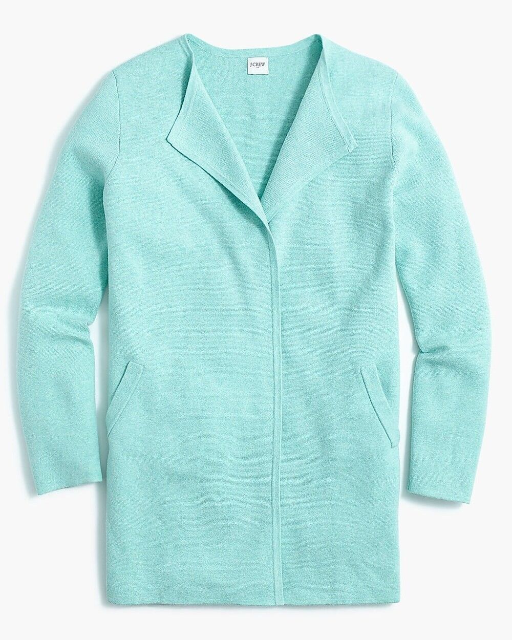 J. Crew Vanessa Cardigan Sweater Jacket Heather Mint Cotton Open Front Medium